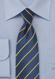 Krawatte Business-Linien goldgelb navyblau