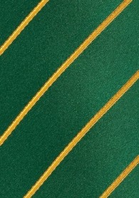 Krawatte Business-Linien flaschengrün gelb