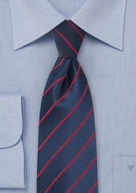 Krawatte Business-Linien navyblau kirschrot