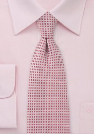Krawatte Netz-Dessin hellgrau erdbeerfarben