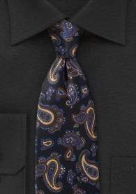 Krawatte klassisches Paisley-Muster schwarz