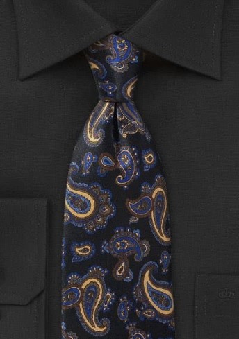 klassisches Krawatte schwarz Paisley-Muster