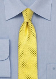 Krawatte schlank Punkt-Dekor goldgelb nachtblau