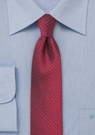Krawatte schlank Punkt-Design rot stahlblau
