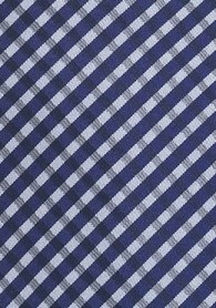 Krawatte Überlänge ultramarinblau Karo-Design