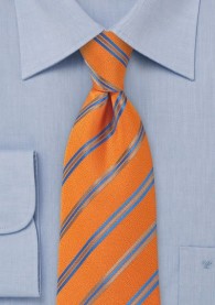 Krawatte Linien kupfer leichtblau