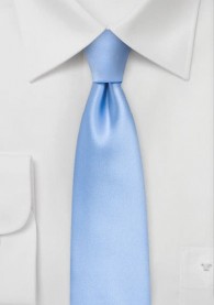 Krawatte monochrom taubenblau schmal