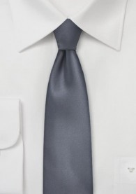 Krawatte einfarbig dunkelgrau schmal geformt