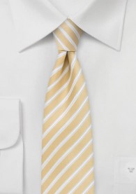 Krawatte schmal geformt  Streifen goldgelb