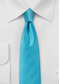 Schmale Krawatte türkis unifarben Streifen