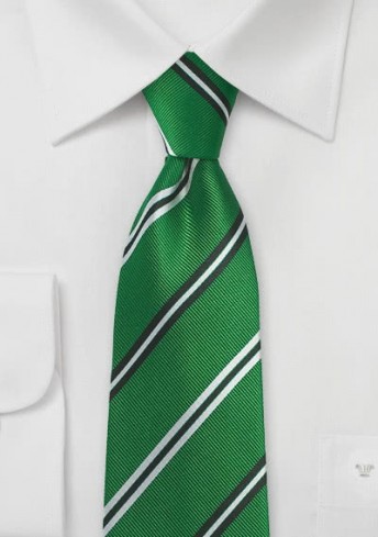 Modische Krawatte Streifendessin grün
