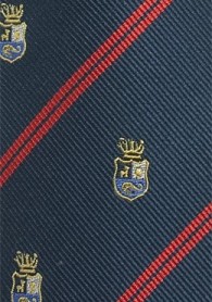 Herrenkrawatte Wappen marineblau mittelrot