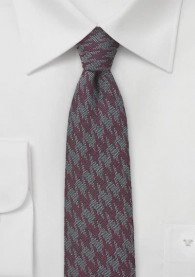 Krawatte mit Wolle burgunderrot dunkelgrau