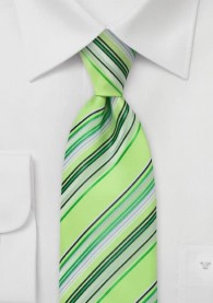 Seiden  XXL-Krawatte Streifenmuster grün