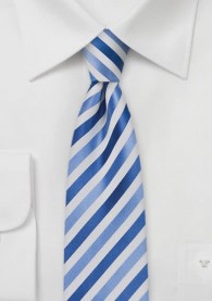 Krawatte schmal geformt Streifendessin royalblau