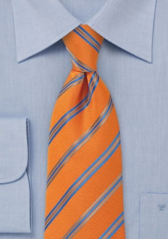 Clip-Kravatte Streifendesign orange