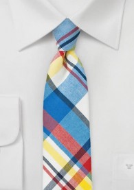 Krawatte buntes Karo-Muster Baumwolle