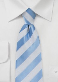 Clip-Krawatte Streifen taubenblau schneeweiß