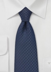 Clip-Krawatte Karo-Struktur marineblau