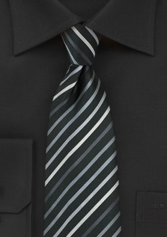 Krawatte Streifenstruktur schwarz silbergrau