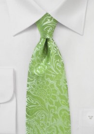 Krawatte apfelgrün Rankenmuster
