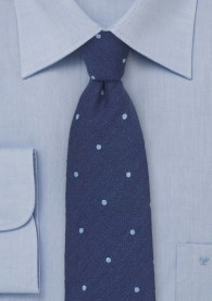 Krawatte Wolle Punkte ultramarinblau