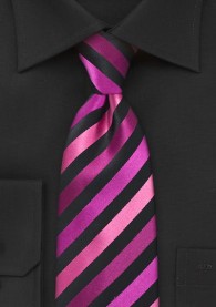 XXL-Krawatte junges Streifendessin magenta