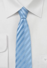 Krawatte schlank Streifendessin taubenblau