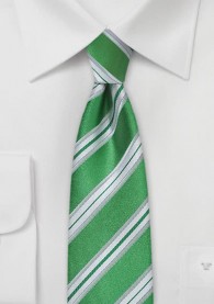 Krawatte schmal Streifenmuster edelgrün