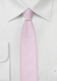 Krawatte schmal geformt Karo-Struktur rosé
