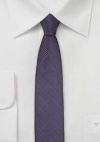 Krawatte schlank Karo-Struktur violett