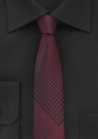 Krawatte schmal  geometrisches Dekor burgunderrot