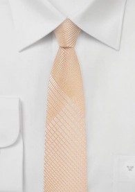 Krawatte schlank  lineares Muster lachsfarben