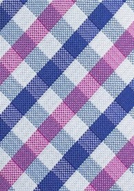 Krawatte Vichy-Karo pink blau