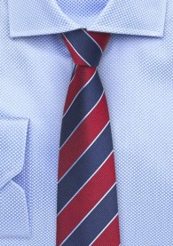 Krawatte Business-Streifen kirschrot nachtblau