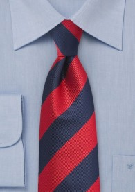 Krawatte Streifendessin mittelrot navyblau