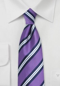 Krawatte gestreift lila navyblau