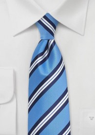 Krawatte gestreift himmelblau perlweiß