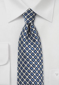 Krawatte Kreuz-Oberfläche royalblau perlweiß