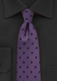 Krawatte grob gepunktet purpur teerschwarz