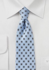 Krawatte Blumenmotiv taubenblau
