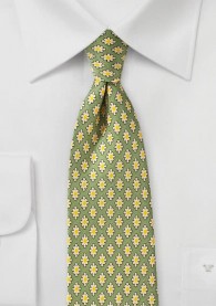 Krawatte Retro-Ornamente oliv