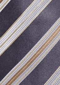 Krawatte Streifendesign anthrazit