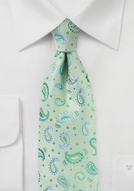 Krawatte Paisley-Tropfen hellgrün