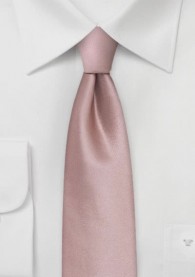 Krawatte schmal geformt monochrom mattrosa Lüster