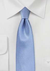 Schmale Krawatte Gitterstruktur taubenblau