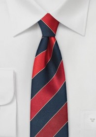 Krawatte Streifen nachtblau rot