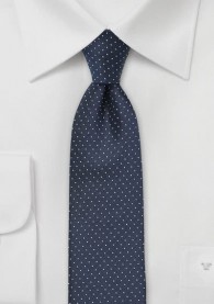 Krawatte schmal Punkt-Pattern navyblau schneeweiß