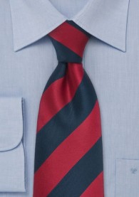 Clip-Krawatte Streifendesign navy rot