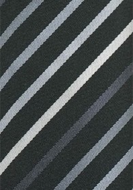 Clip-Herrenkrawatte Streifenmuster schwarz silber